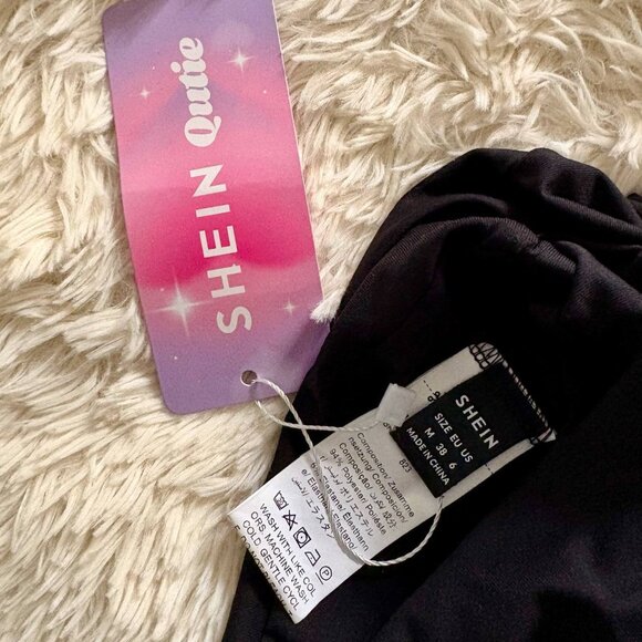 SHEIN ★ Qutie Women's Black Woven Casual Flared Pants - Picture 3 of 3